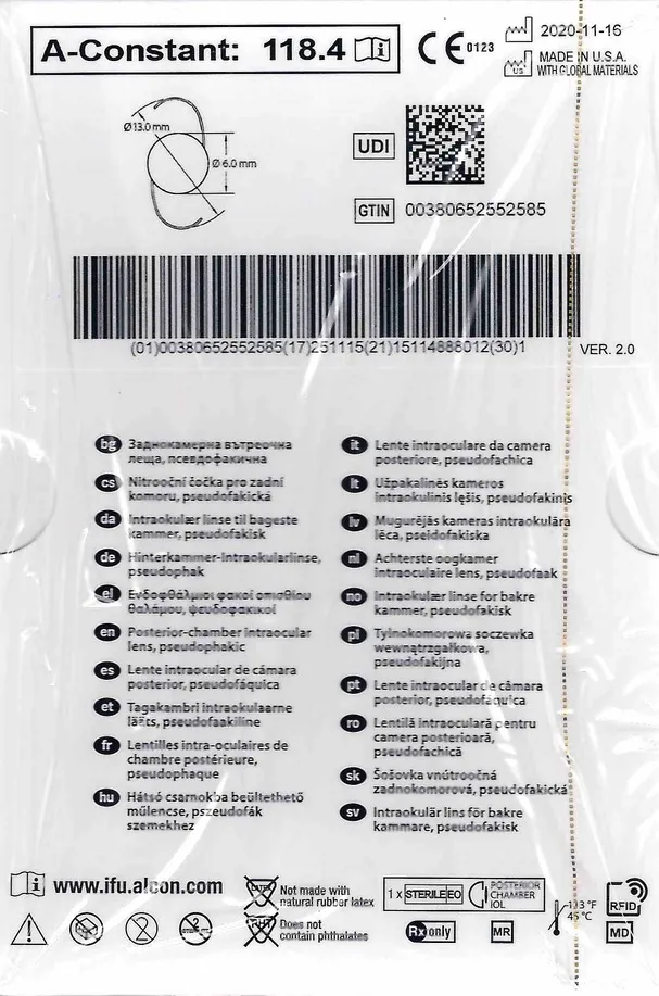 Купити Багатокомпонентна інтраокулярна лінза MA60AC AcrySof® Україна