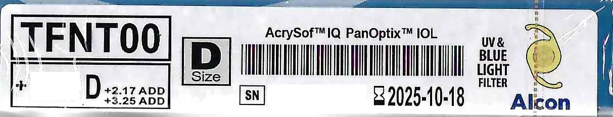 Купити Однокомпонентна трифокальна інтраокулярна лінза TFNT00 AcrySof® PanOptix (для корекції пресбіопії) Україна