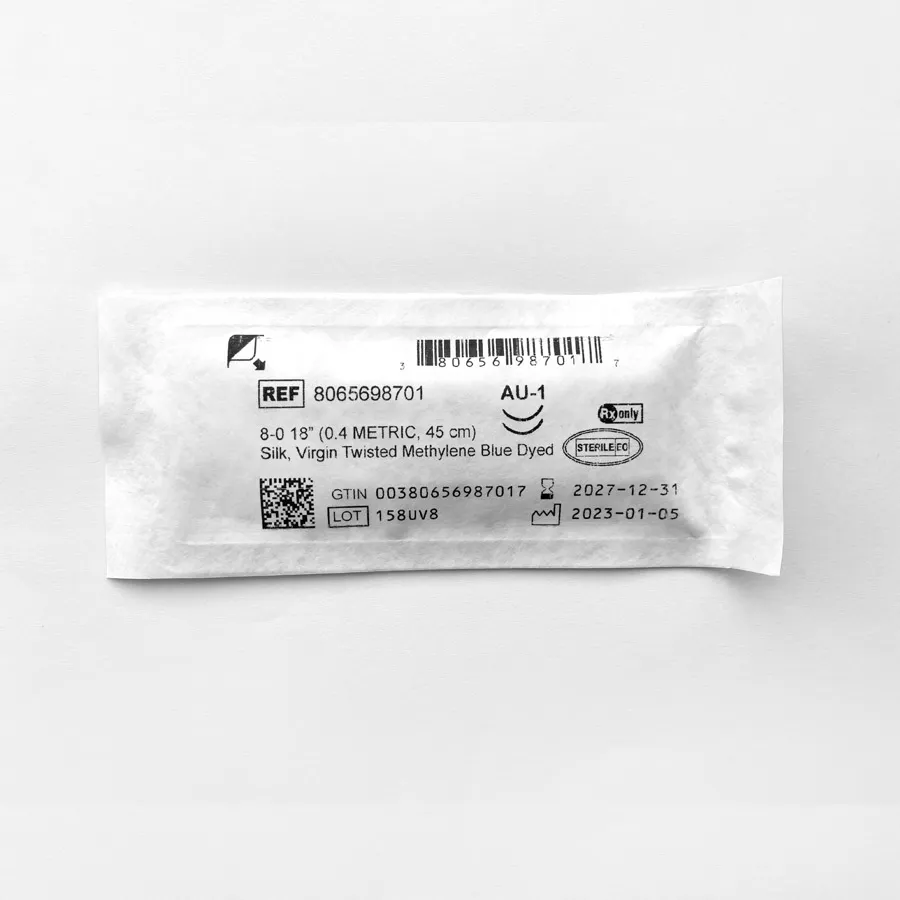 замовити, купити Шовний матеріал 8 - 0 блакитний шовк, CU-1, 45 см від Alcon за низькою ціною в Україні